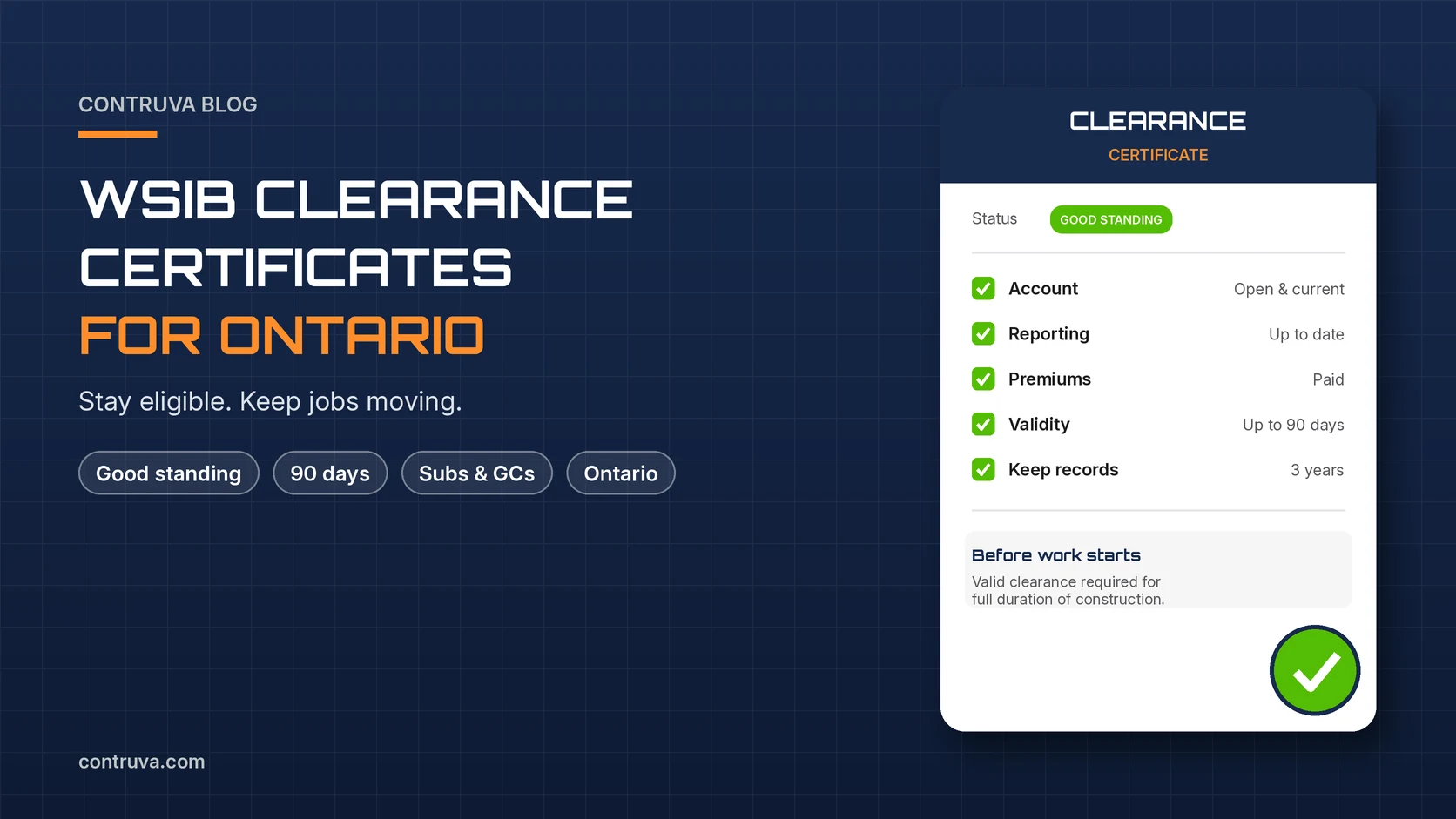 WSIB Clearance Certificates for Ontario